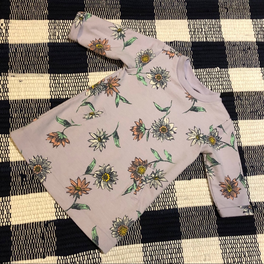 Purple Floral Sweater Dress 3-6 Months